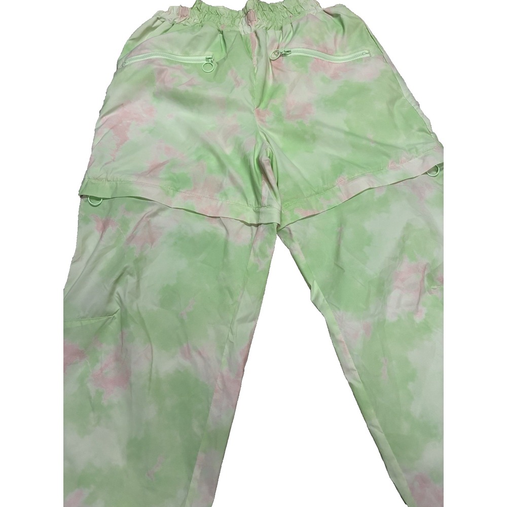 Fabletics Kalani Convertible Track Nylon Pants Pink Green Tie Dye Womens Size S